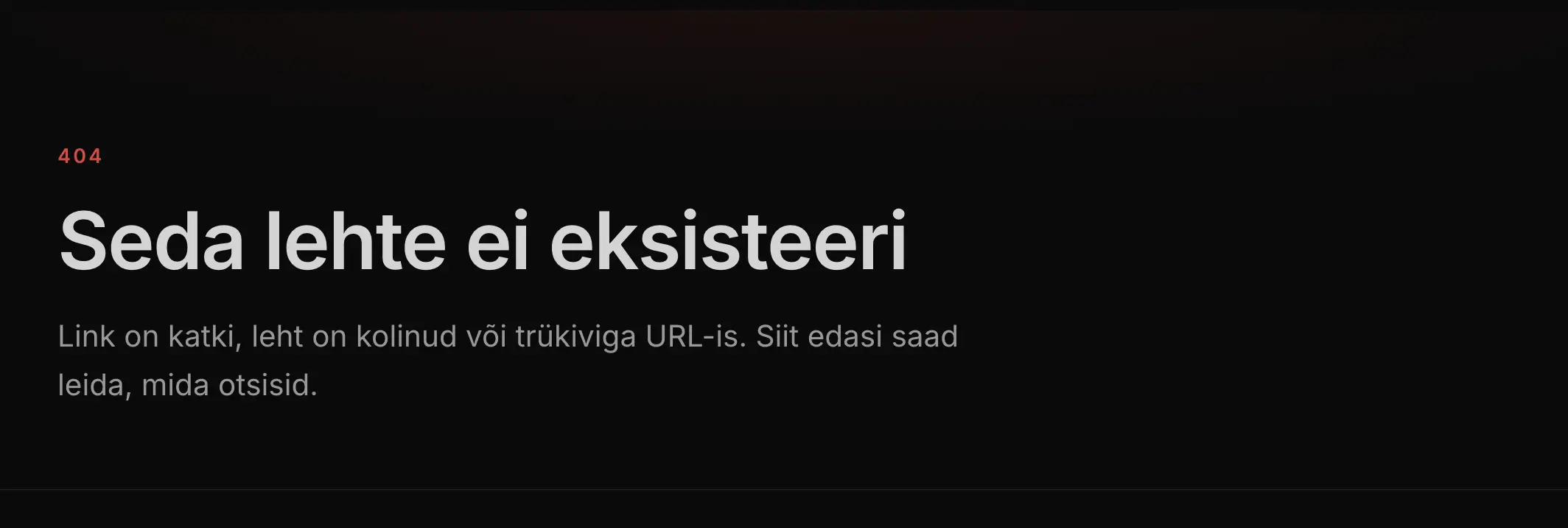 Klient jõudis 404-veateate lehele